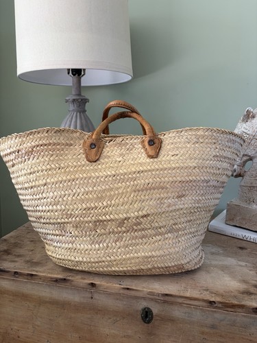 Large rustic woven - top, handle