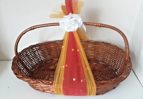 Large oval wicker basket - wicker, with