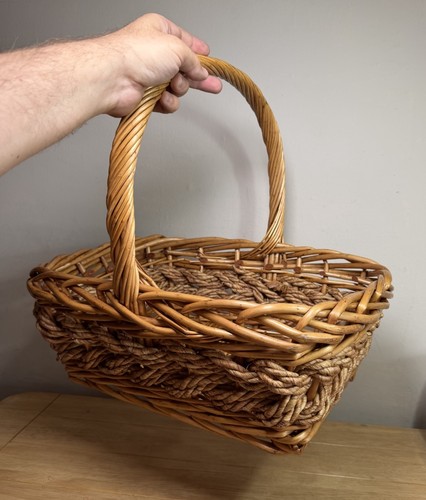 Large wicker shopper gathering - shopper,