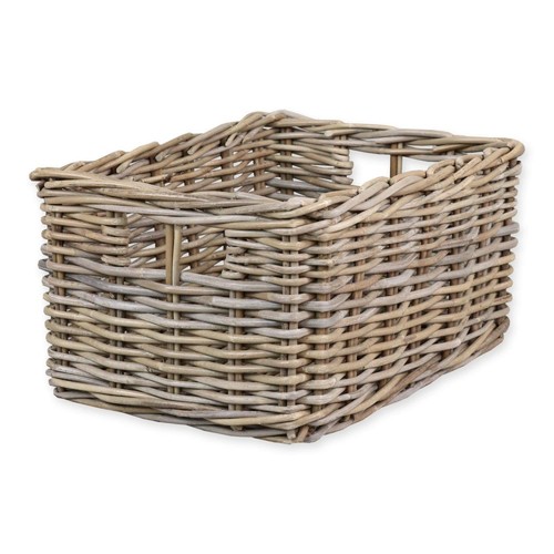 Rectangular grey buff rattan - grey,