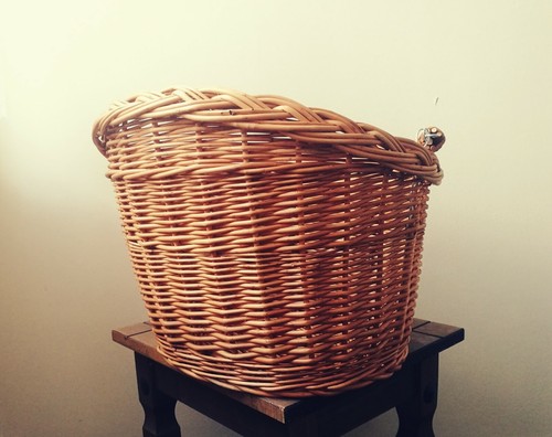 Bicycle basket wicker - bicycle,