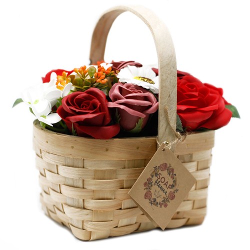 Large red bouquet wicker - red, in