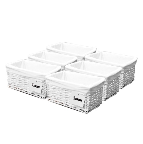 White wicker storage - white,