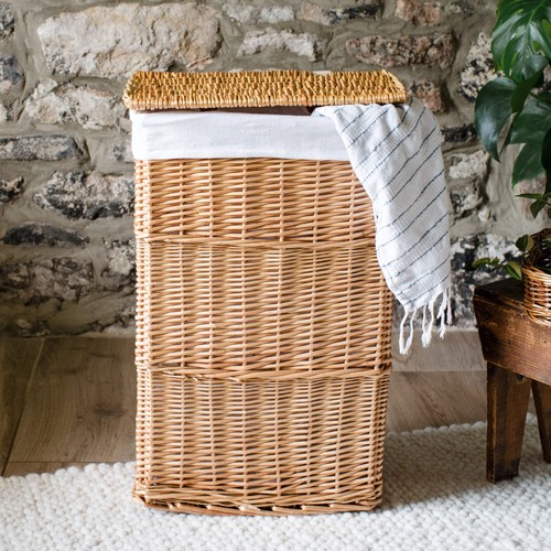Natural wicker laundry - natural, basket