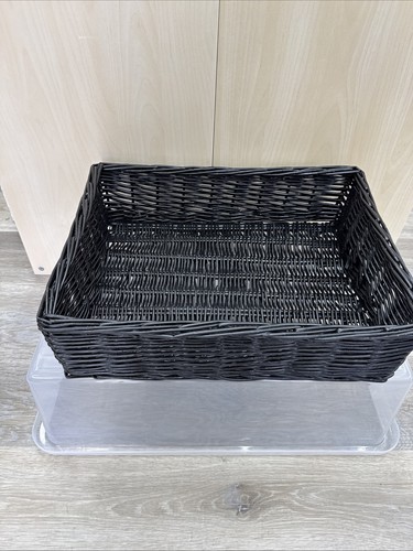 Large black wicker basket - large,