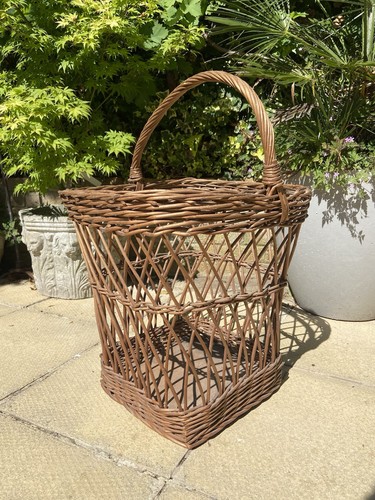 Large woven wicker basket with - large,