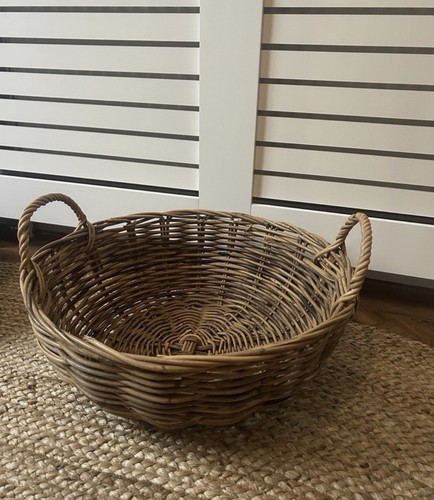 Vintage wicker log basket - log,