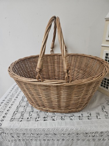 Large wicker shopping - wicker, basket