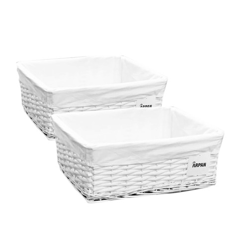 Arpan white wicker storage - wicker,