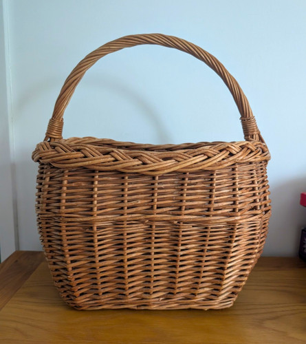 Large hand woven willow basket - hand,