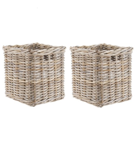 Square wicker storage basket - square,