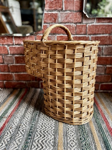 Vintage wicker stair basket - stair,