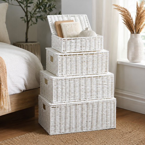 4pc large wicker - large,