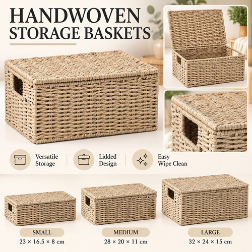Handwoven storage basket with - handwoven,