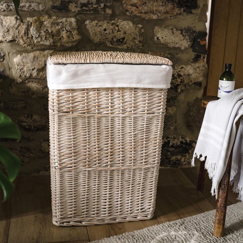 Whitewash wicker laundry - whitewash,