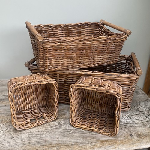 Vintage wicker basket - wicker, set