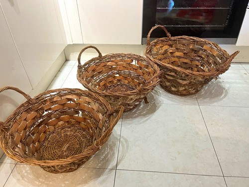 Set large round wicker - 3,