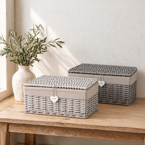 Natural wicker storage basket - wicker,