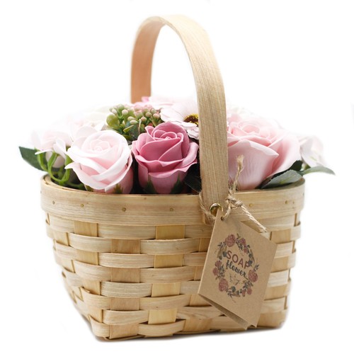 Large pink bouquet - bouquet, wicker