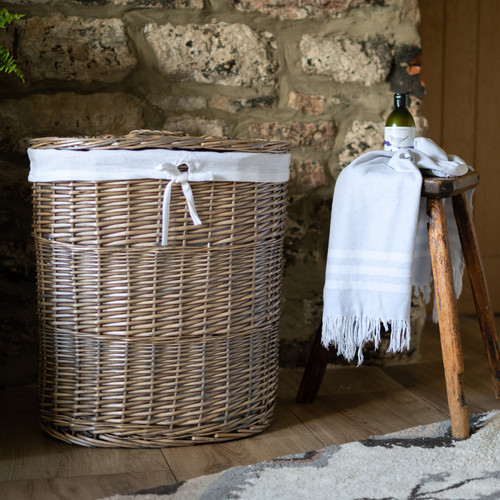 Antique wash oval wicker - antique,