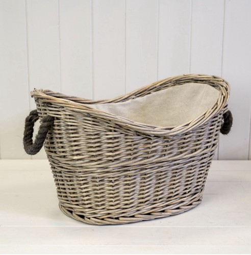 Large oval wicker log - large,