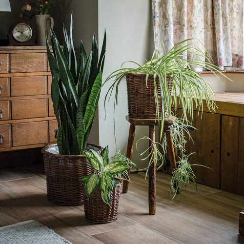 Distilled round wicker lined - round,