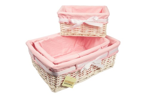 White wicker storage gift - white,