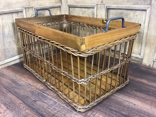 Large vintage wicker wood - vintage,